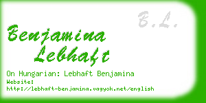 benjamina lebhaft business card